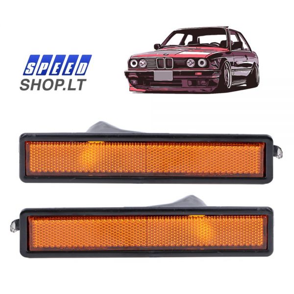 BMW 3-5-7 (E30-E34-E32) USA šoniniai gabaritai (oranžiniai)
